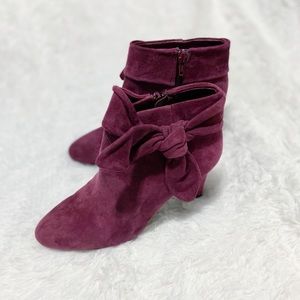 Alex Marie Maroon Suede Heeled Booties Size 6M